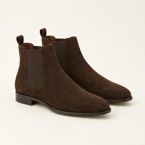 Brown suede Chelsea boots