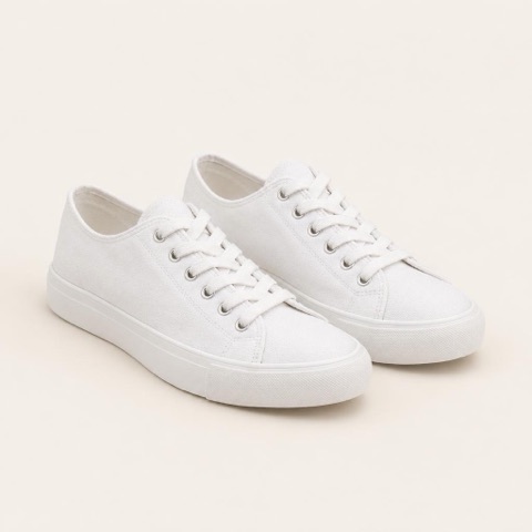 White canvas sneakers